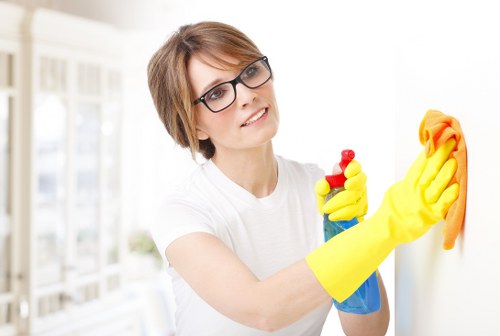 Satisfied homeowner after a professional cleaning service