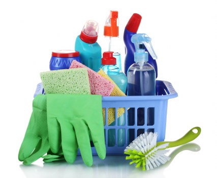 A team of cleaners performing deep cleaning tasks